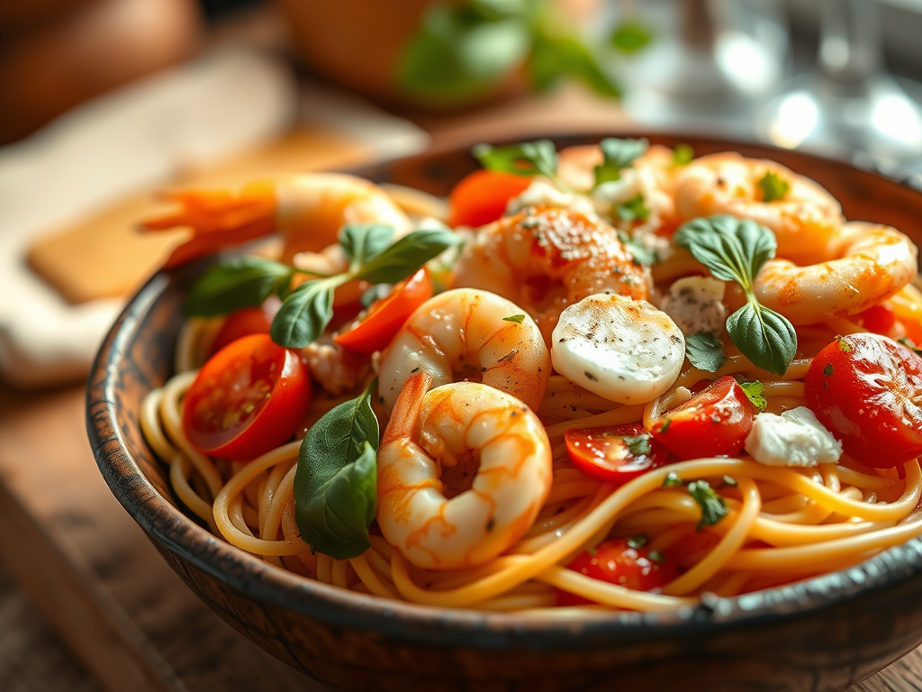 Mediterranean Style Seafood Pasta